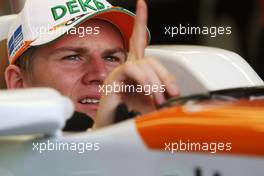 Nico Hulkenberg (GER) Sahara Force India F1 VJM05 in the pits. 08.06.2012. Formula 1 World Championship, Rd 7, Canadian Grand Prix, Montreal, Canada, Practice Day