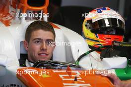 Paul di Resta (GBR) Sahara Force India VJM05 in the pits. 08.06.2012. Formula 1 World Championship, Rd 7, Canadian Grand Prix, Montreal, Canada, Practice Day