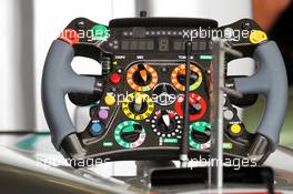 Mercedes AMG F1 W03 steering wheel. 08.06.2012. Formula 1 World Championship, Rd 7, Canadian Grand Prix, Montreal, Canada, Practice Day