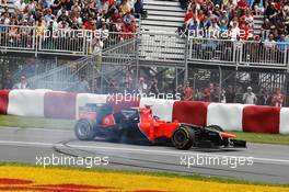 Timo Glock (GER) Marussia F1 Team MR01 recovers from a spin at turn 2 in the second practice session. 08.06.2012. Formula 1 World Championship, Rd 7, Canadian Grand Prix, Montreal, Canada, Practice Day