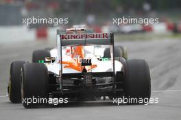 Paul di Resta (GBR) Sahara Force India VJM05 leaves the pits. 08.06.2012. Formula 1 World Championship, Rd 7, Canadian Grand Prix, Montreal, Canada, Practice Day