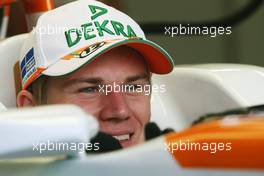 Nico Hulkenberg (GER) Sahara Force India F1 VJM05 in the pits. 08.06.2012. Formula 1 World Championship, Rd 7, Canadian Grand Prix, Montreal, Canada, Practice Day