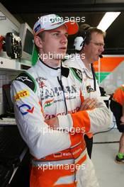 Nico Hulkenberg (GER) Sahara Force India F1 in the pits. 08.06.2012. Formula 1 World Championship, Rd 7, Canadian Grand Prix, Montreal, Canada, Practice Day