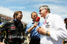 (L to R): Christian Horner (GBR) Red Bull Racing Team Principal with Martin Brundle (GBR) Sky Sports Commentator and Martin Donnelly (GBR) FIA Steward on the grid. 10.06.2012. Formula 1 World Championship, Rd 7, Canadian Grand Prix, Montreal, Canada, Race Day