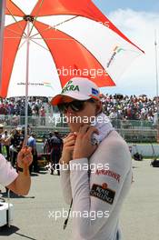 Nico Hulkenberg (GER) Sahara Force India F1 on the grid. 10.06.2012. Formula 1 World Championship, Rd 7, Canadian Grand Prix, Montreal, Canada, Race Day