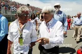 (L to R): Mario Andretti (USA) with Bernie Ecclestone (GBR) CEO Formula One Group (FOM). 10.06.2012. Formula 1 World Championship, Rd 7, Canadian Grand Prix, Montreal, Canada, Race Day