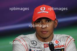 Race winner Lewis Hamilton (GBR) McLaren in the FIA Press Conference. 10.06.2012. Formula 1 World Championship, Rd 7, Canadian Grand Prix, Montreal, Canada, Race Day