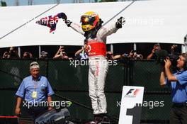 Race winner Lewis Hamilton (GBR) McLaren MP4/27 celebrates in parc ferme. 10.06.2012. Formula 1 World Championship, Rd 7, Canadian Grand Prix, Montreal, Canada, Race Day