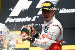 Race winner Lewis Hamilton (GBR) McLaren celebrates on the podium. 10.06.2012. Formula 1 World Championship, Rd 7, Canadian Grand Prix, Montreal, Canada, Race Day