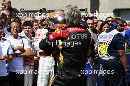 Romain Grosjean (FRA) Lotus F1 Team celebrates his second position in parc ferme. 10.06.2012. Formula 1 World Championship, Rd 7, Canadian Grand Prix, Montreal, Canada, Race Day