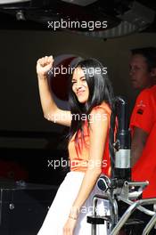 Nicole Scherzinger (USA) Singer celebrates win for boyfriend Lewis Hamilton (GBR) McLaren. 10.06.2012. Formula 1 World Championship, Rd 7, Canadian Grand Prix, Montreal, Canada, Race Day