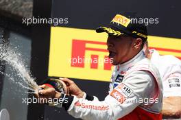 Race winner Lewis Hamilton (GBR) McLaren celebrates on the podium. 10.06.2012. Formula 1 World Championship, Rd 7, Canadian Grand Prix, Montreal, Canada, Race Day