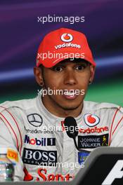 Race winner Lewis Hamilton (GBR) McLaren in the FIA Press Conference. 10.06.2012. Formula 1 World Championship, Rd 7, Canadian Grand Prix, Montreal, Canada, Race Day