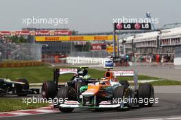 Nico Hulkenberg (GER) Sahara Force India F1 VJM05. 10.06.2012. Formula 1 World Championship, Rd 7, Canadian Grand Prix, Montreal, Canada, Race Day