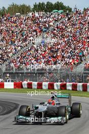 Michael Schumacher (GER) Mercedes AMG F1 W03. 10.06.2012. Formula 1 World Championship, Rd 7, Canadian Grand Prix, Montreal, Canada, Race Day