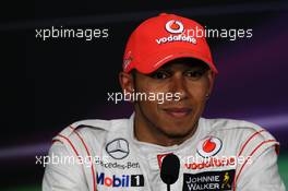 Lewis Hamilton (GBR) McLaren in the post qualifying FIA Press Conference. 09.06.2012. Formula 1 World Championship, Rd 7, Canadian Grand Prix, Montreal, Canada, Qualifying Day