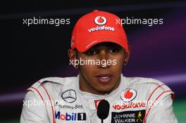 Lewis Hamilton (GBR) McLaren in the post qualifying FIA Press Conference. 09.06.2012. Formula 1 World Championship, Rd 7, Canadian Grand Prix, Montreal, Canada, Qualifying Day