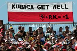 Banner for Robert Kubica (POL). 09.06.2012. Formula 1 World Championship, Rd 7, Canadian Grand Prix, Montreal, Canada, Qualifying Day