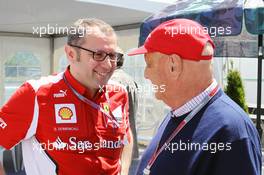(L to R): Stefano Domenicali (ITA) Ferrari General Director with Niki Lauda (AUT). 09.06.2012. Formula 1 World Championship, Rd 7, Canadian Grand Prix, Montreal, Canada, Qualifying Day