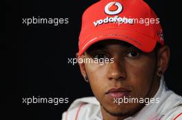 Lewis Hamilton (GBR) McLaren in the post qualifying FIA Press Conference. 09.06.2012. Formula 1 World Championship, Rd 7, Canadian Grand Prix, Montreal, Canada, Qualifying Day