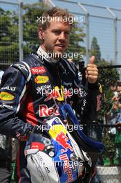 Qualifying results, 1st Sebastian Vettel (GER), Red Bull Racing  09.06.2012. Formula 1 World Championship, Rd 7, Canadian Grand Prix, Montreal, Canada, Qualifying Day