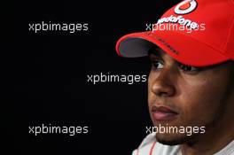 Lewis Hamilton (GBR) McLaren in the post qualifying FIA Press Conference. 09.06.2012. Formula 1 World Championship, Rd 7, Canadian Grand Prix, Montreal, Canada, Qualifying Day