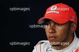 Lewis Hamilton (GBR) McLaren in the post qualifying FIA Press Conference. 09.06.2012. Formula 1 World Championship, Rd 7, Canadian Grand Prix, Montreal, Canada, Qualifying Day