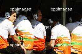 Sahara Force India F1 Team pit gantry. 09.06.2012. Formula 1 World Championship, Rd 7, Canadian Grand Prix, Montreal, Canada, Qualifying Day