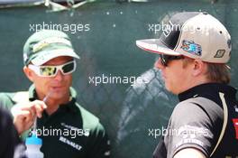 (L to R): Heikki Kovalainen (FIN) Caterham and Kimi Raikkonen (FIN) Lotus F1 Team. 10.06.2012. Formula 1 World Championship, Rd 7, Canadian Grand Prix, Montreal, Canada, Race Day