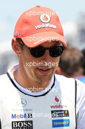 Jenson Button (GBR) McLaren on the drivers parade. 10.06.2012. Formula 1 World Championship, Rd 7, Canadian Grand Prix, Montreal, Canada, Race Day