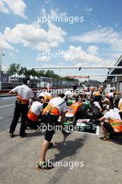 Sahara Force India F1 Team practice pit stops. 07.06.2012. Formula 1 World Championship, Rd 7, Canadian Grand Prix, Montreal, Canada, Preparation Day