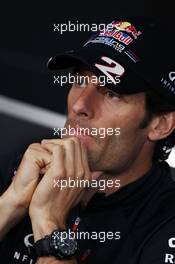 Mark Webber (AUS) Red Bull Racing in the FIA Press Conference. 07.06.2012. Formula 1 World Championship, Rd 7, Canadian Grand Prix, Montreal, Canada, Preparation Day