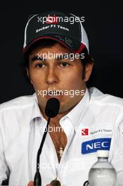 Sergio Perez (MEX) Sauber in the FIA Press Conference. 07.06.2012. Formula 1 World Championship, Rd 7, Canadian Grand Prix, Montreal, Canada, Preparation Day