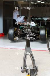 Mercedes AMG F1 pit stop jack. 07.06.2012. Formula 1 World Championship, Rd 7, Canadian Grand Prix, Montreal, Canada, Preparation Day