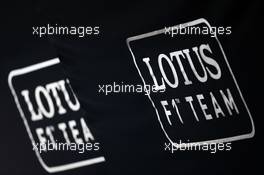 Lotus F1 Team logos. 07.06.2012. Formula 1 World Championship, Rd 7, Canadian Grand Prix, Montreal, Canada, Preparation Day