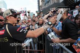 Kimi Raikkonen, Lotus Renault F1 Team visits the fans in Downtown montreal  07.06.2012. Formula 1 World Championship, Rd 7, Canadian Grand Prix, Montreal, Canada, Preparation Day