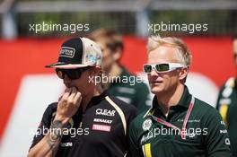 (L to R): Kimi Raikkonen (FIN) Lotus F1 Team and Heikki Kovalainen (FIN) Caterham walk the circuit. 07.06.2012. Formula 1 World Championship, Rd 7, Canadian Grand Prix, Montreal, Canada, Preparation Day