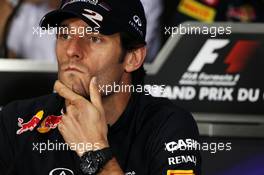 Mark Webber (AUS) Red Bull Racing in the FIA Press Conference. 07.06.2012. Formula 1 World Championship, Rd 7, Canadian Grand Prix, Montreal, Canada, Preparation Day