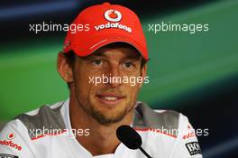 Jenson Button (GBR) McLaren in the FIA Press Conference. 07.06.2012. Formula 1 World Championship, Rd 7, Canadian Grand Prix, Montreal, Canada, Preparation Day