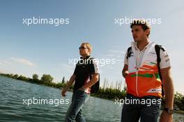 (L to R): Valtteri Bottas (FIN) Williams Third Driver with Jules Bianchi (FRA) Sahara Force India F1 Team Third Driver. 07.06.2012. Formula 1 World Championship, Rd 7, Canadian Grand Prix, Montreal, Canada, Preparation Day