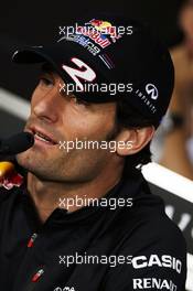 Mark Webber (AUS) Red Bull Racing in the FIA Press Conference. 07.06.2012. Formula 1 World Championship, Rd 7, Canadian Grand Prix, Montreal, Canada, Preparation Day