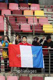 Fans with a french flag. 13.04.2012. Formula 1 World Championship, Rd 3, Chinese Grand Prix, Shanghai, China, Practice Day