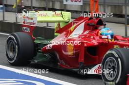 Fernando Alonso (ESP) Ferrari F2012 running aero vis paint on the rear wing. 13.04.2012. Formula 1 World Championship, Rd 3, Chinese Grand Prix, Shanghai, China, Practice Day