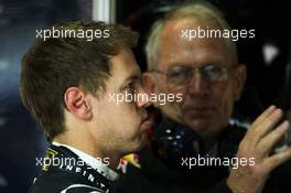 (L to R): Sebastian Vettel (GER) Red Bull Racing with Dr Helmut Marko (AUT) Red Bull Motorsport Consultant. 13.04.2012. Formula 1 World Championship, Rd 3, Chinese Grand Prix, Shanghai, China, Practice Day