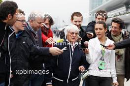 Bernie Ecclestone (GBR) CEO Formula One Group (FOM) with the media. 13.04.2012. Formula 1 World Championship, Rd 3, Chinese Grand Prix, Shanghai, China, Practice Day