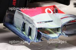 McLaren MP4/27 front wing covered in aero vis paint. 13.04.2012. Formula 1 World Championship, Rd 3, Chinese Grand Prix, Shanghai, China, Practice Day