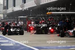 Cars in the pits. 13.04.2012. Formula 1 World Championship, Rd 3, Chinese Grand Prix, Shanghai, China, Practice Day