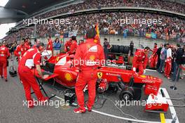 Fernando Alonso (ESP) Ferrari F2012 on the grid. 15.04.2012. Formula 1 World Championship, Rd 3, Chinese Grand Prix, Shanghai, China, Race Day