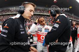 Lewis Hamilton (GBR) McLaren on the grid. 15.04.2012. Formula 1 World Championship, Rd 3, Chinese Grand Prix, Shanghai, China, Race Day