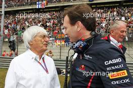 (L to R): Bernie Ecclestone (GBR) CEO Formula One Group (FOM) with Christian Horner (GBR) Red Bull Racing Team Principal on the grid. 15.04.2012. Formula 1 World Championship, Rd 3, Chinese Grand Prix, Shanghai, China, Race Day